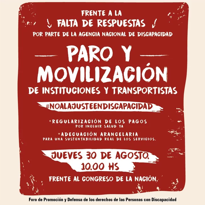 Convocan a paro y movilización contra el ajuste en discapacidad