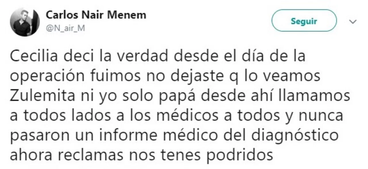 Guerra en el clan Menem: Carlos Nair y Zulemita VS Máximo y Bolocco