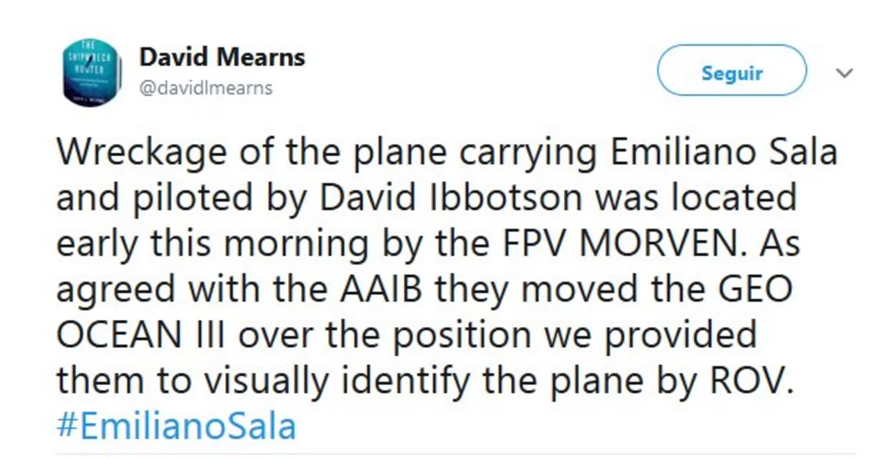 Encontraron el avión en el que viajaba el futbolista Emiliano Sala
