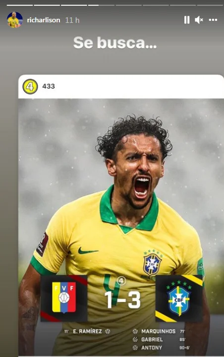 Richarlison cruzó al diario Olé en las redes tras el triunfo de Brasil