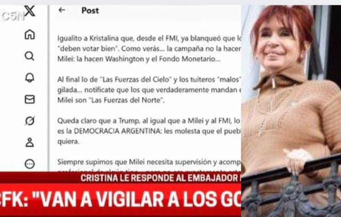 Furia en las redes contra el nuevo embajador estadounidense, luego de la picantísima respuesta de Cristina Kirchner