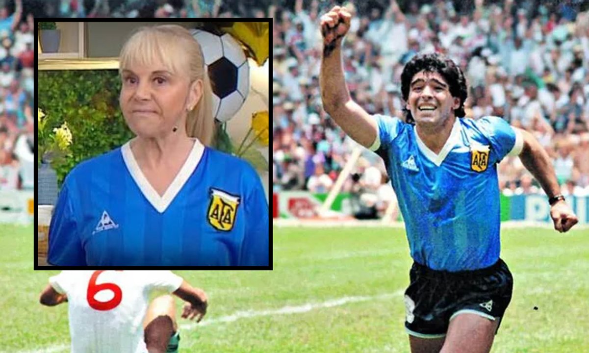 Claudia Villafañe llevó a la TV la camiseta que usó Maradona contra Inglaterra en México y emocionó a todos