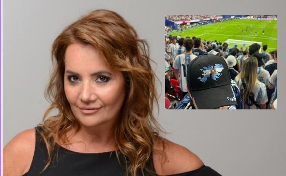 A pesar de la prohibición, la imagen de Malvinas estuvo en la tribuna y Nancy Pazos se hizo viral por su mensaje para Monteoliva “que lo mira por TV”