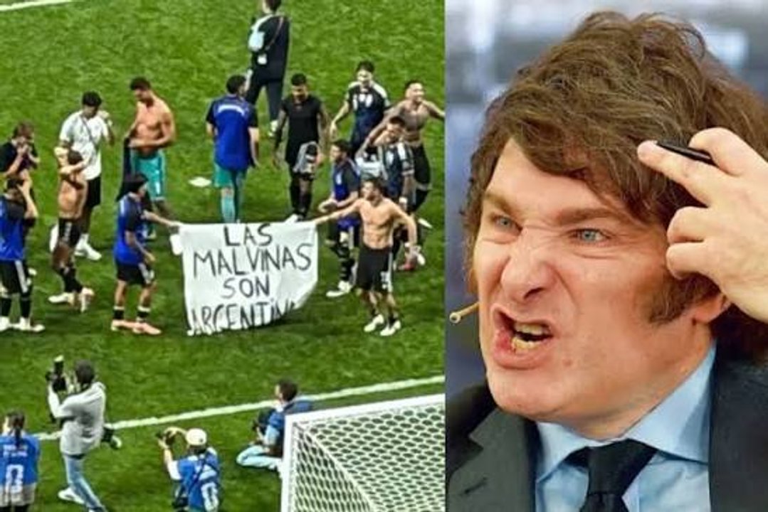 La insólita respuesta de Milei cuando le preguntaron por la bandera de Malvinas que desplegó la Selección