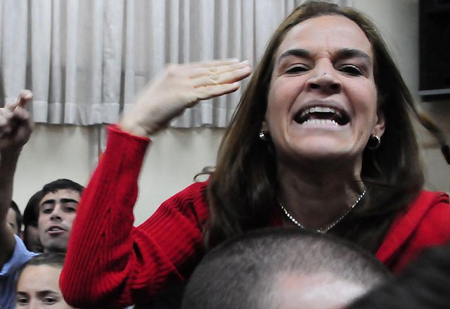 Cecilia Pando marchó a favor del Gobierno de Mauricio Macri