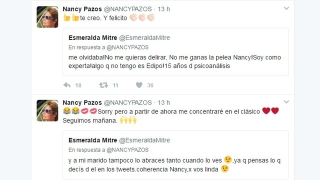 Nancy Pazos le respondió a Esmeralda Mitre