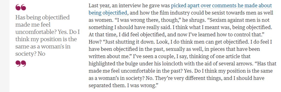 Fragmento de la entrevista en The Guardian 