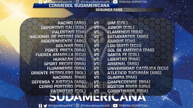 Así se jugarán los 16vos de final de la Copa Sudamericana
