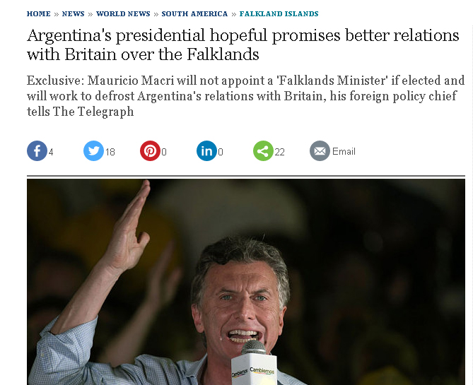 Diario británico celebra la posición blanda de Macri sobre Malvinas