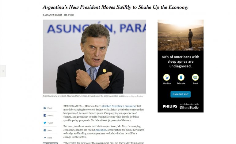 El New York Times se pregunta si el 'cambio' de Macri fue para mejor